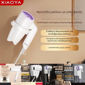 Σεσουάρ μαλλιών τοίχου, 1000W, 220V, ψυχρός/θερός αέρας, προστασία από υπερθέρμανση