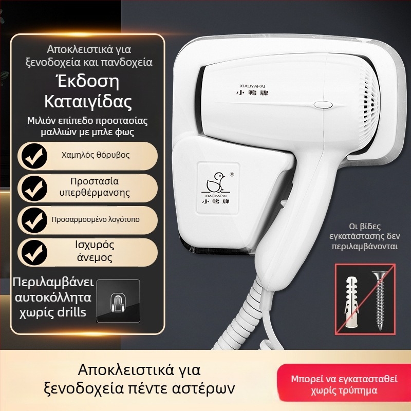 Σεσουάρ μαλλιών τοίχου, 1000W, 220V, ψυχρός/θερός αέρας, προστασία από υπερθέρμανση