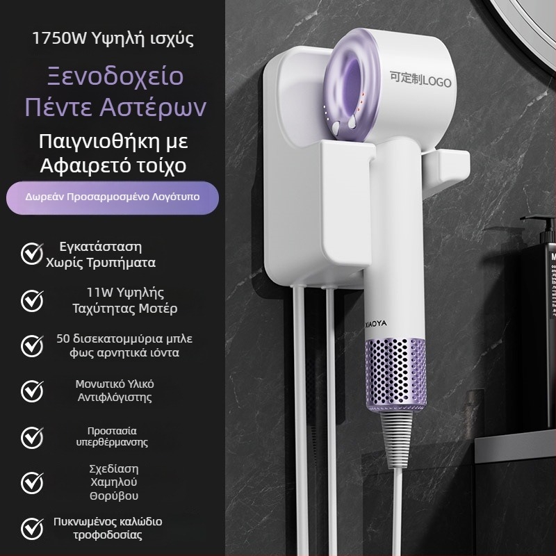 Σεσουάρ μαλλιών τοίχου, 1000W, 220V, ψυχρός/θερός αέρας, προστασία από υπερθέρμανση