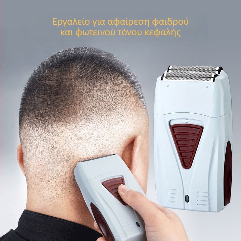 Επαγγελματική μηχανή κουρέματος για κομμωτήρια — μοτέρ με βούρτσες, λεπίδες από κράμα τιτάνιου, ενσωματωμένη μπαταρία 500–800 mAh, αυτονομία 3–6 ώρες, θόρυβος κάτω από 36 dB