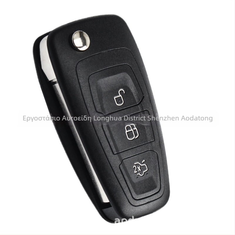 Onitong θήκη κλειδιού Ford με 3 κουμπιά για Mondeo αναδιπλώμενο κλειδί, μοντέλο B2, λεπίδα από χαλκό, πλαστικό περίβλημα
