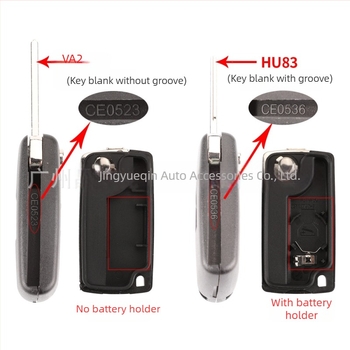 Κλειδί απομακρυσμένου ελέγχου με 3 κουμπιά για Peugeot Citroën, αναδιπλούμενο, 433MHz, ID46, περίβλημα από τεχνικά πλαστικά