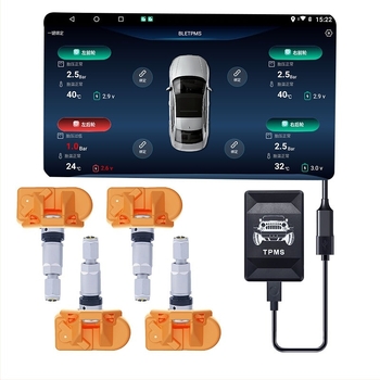 TPMS αισθητήρας για πλοήγηση αυτοκινήτου με Bluetooth, παγκόσμια συμβατότητα με όλα τα οχήματα, μινι μέγεθος, διπλή οθόνη, εύρος 0-7 BAR