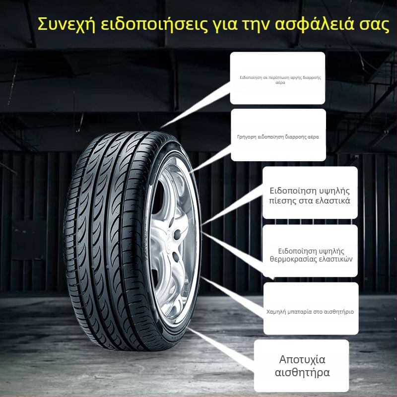 Κρυφή ασύρματη ηλιακή ενσωματωμένη συσκευή παρακολούθησης πίεσης ελαστικών, ψηφιακό ηλεκτρονικό μετρητή, 0-3,5 bar, υψηλή ακρίβεια, συμπαγής