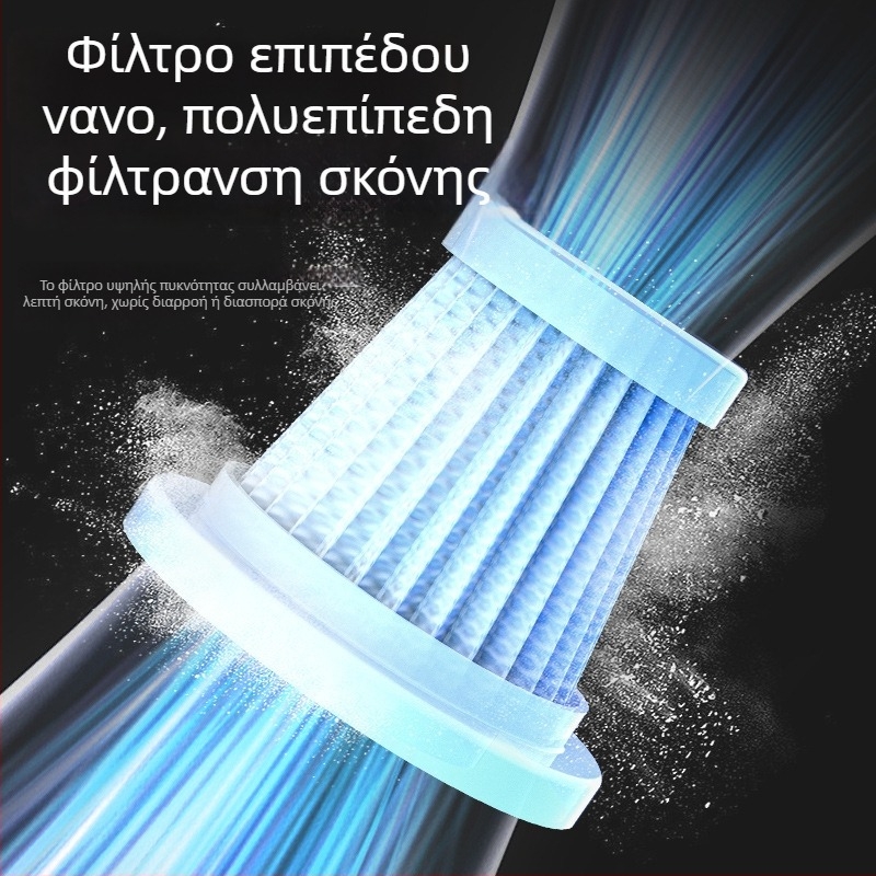 Ασύρματος καθαριστής αυτοκινήτου και σπιτιού με ισχυρή αναρρόφηση για τρίχες κατοικίδιων