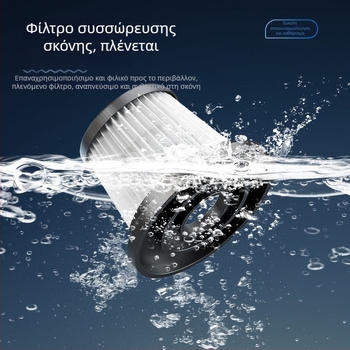 Φορητός χειροκίνητος ηλεκτρικός σκονιστήρας αυτοκινήτου, 120W USB επαναφορτιζόμενος, ισχυρή αναρρόφηση 15-20 kPa, στεγνό/χαλιά