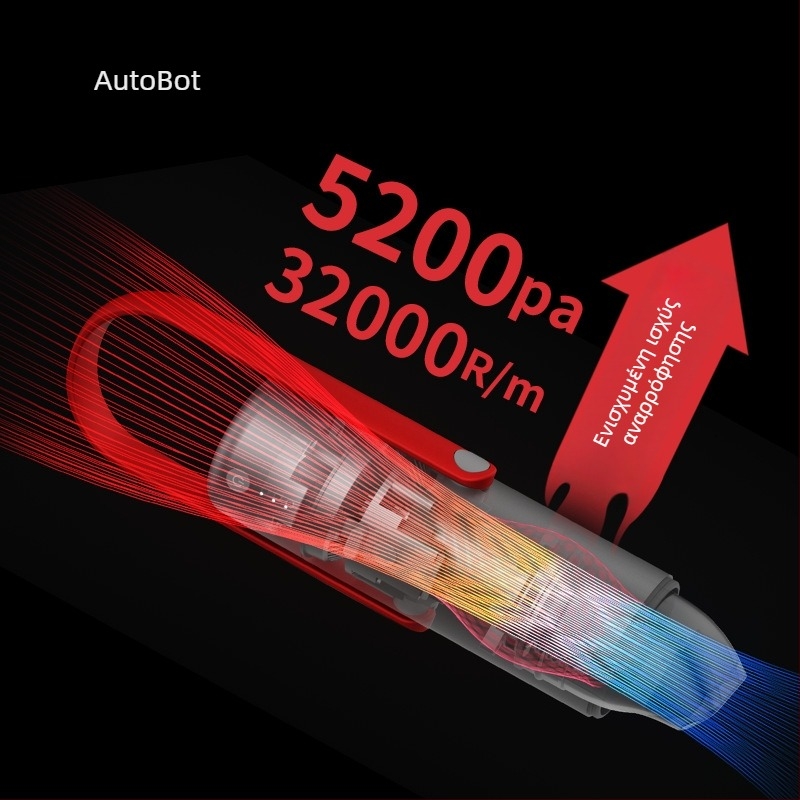 AutoBot φορητή ασύρματη σκούπα αυτοκινήτου, (7.4V, 80W, 5500Pa αναρρόφηση, επαναφορτιζόμενη)