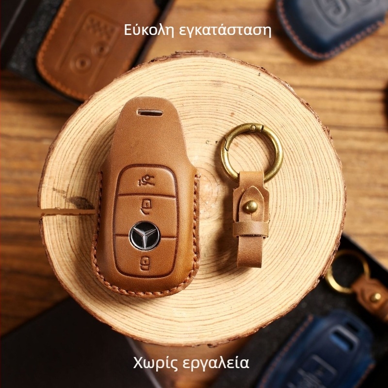 Κάλυμμα κλειδιού Mercedes‑Benz E300L/C260L από Navigator, θήκη κλειδιού αυτοκινήτου από γνήσιο βοδινού δέρματος, διαθεσιμότητα προσαρμογής, ιδιωτική ετικέτα διαθέσιμη