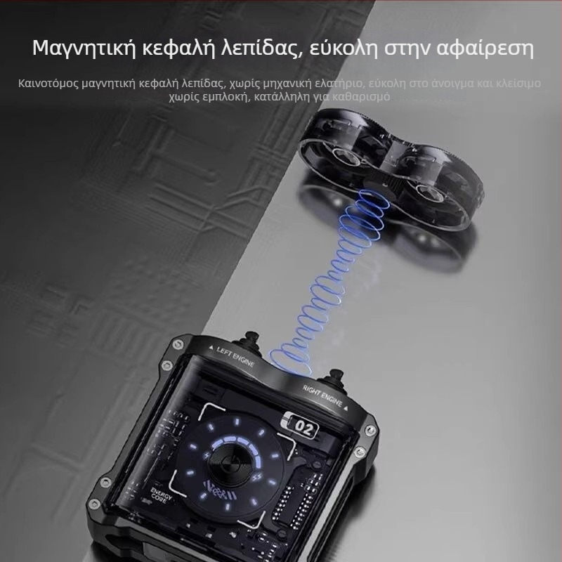 Ηλεκτρική ξυριστική μηχανή για ολόκληρο το σώμα με πλήρως πλενόμενο σχεδιασμό, κεφαλή περιστρεφόμενη με δύο λεπίδες, ευφυής καθαρισμός, αυτονομία μπαταρίας πάνω από 60 λεπτά, κινητήρας με βούρτσες