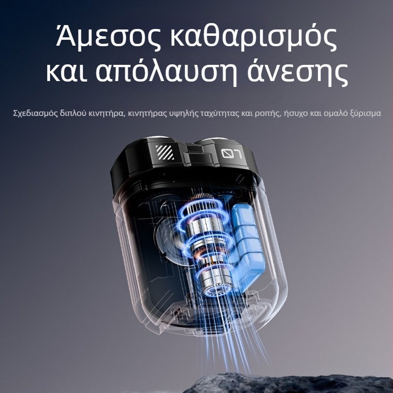 Ανδρική ηλεκτρική ξυριστική μηχανή, 2026 νέο μοντέλο, USB επαναφορτιζόμενη, υγρή/ξηρή χρήση, περιστρεφόμενη κεφαλή με δύο λεπίδες και πλωτή κεφαλή