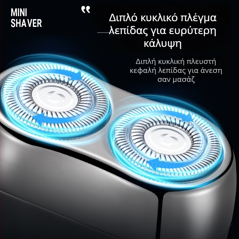 Νέος διπλής κεφαλής ηλεκτρικός ξυριστήρας για άνδρες, φορητός επαναφορτιζόμενος, πλήρως πλένεται, συμπαγής και ισχυρός