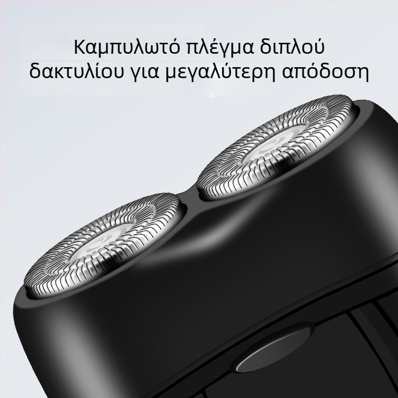 Lingke ηλεκτρική ξυριστική μηχανή με διπλή περιστρεφόμενη κεφαλή, αιωρούμενη κεφαλή, ενσωματωμένη μπαταρία 300–500 mAh, αυτονομία 45–60 λεπτά, χαμηλός θόρυβος