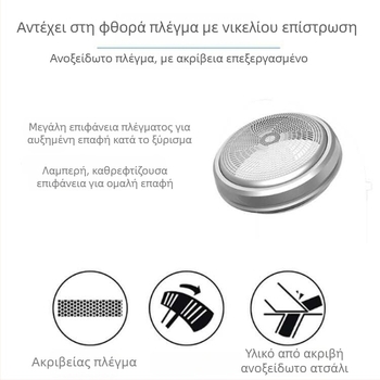 Real Man ηλεκτρικός ξυριστήρας – περιστρεφόμενη κεφαλή με 1 λεπίδα, τροφοδοσία με μπαταρίες (εξωτερικές), χωρίς ενσωματωμένη μπαταρία, ξηρή χρήση