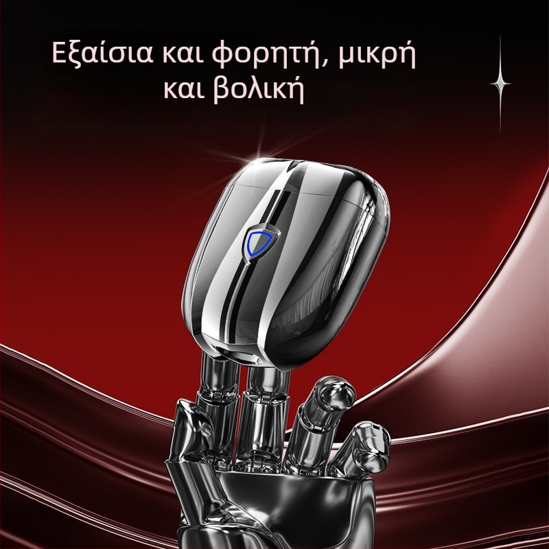 Ταξιδιωτικός ηλεκτρικός ξυριστήρας, περιστρεφόμενη κεφαλή με δύο λεπίδες, ενσωματωμένη μπαταρία, κινητήρας χωρίς ψήκτωση, διάρκεια λειτουργίας 6 ωρών