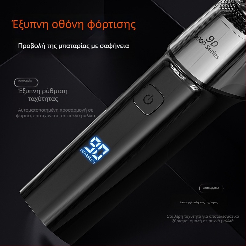 Ηλεκτρικό ξυριστικό με περιστροφική κεφαλή 3 λεπίδων, χωρίς ψήφτρες κινητήρα, ενσωματωμένη μπαταρία 1200–2000 mAh, αυτονομία έως 90 λεπτά, πλενόμενο σώμα
