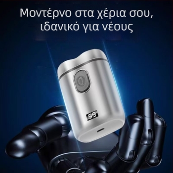Ηλεκτρική φορητή ξυριστική μηχανή με διπλή περιστρεφόμενη κεφαλή και πλωτή κεφαλή, στεγνό ξύρισμα, ενσωματωμένη μπαταρία, χρόνος φόρτισης 2 ώρες