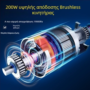 Φορητός καθαριστής αυτοκινήτου με ισχυρή αναρρόφηση 16000 Pa, 7,5 V, 80 W, επαναφορτιζόμενος, ασύρματος