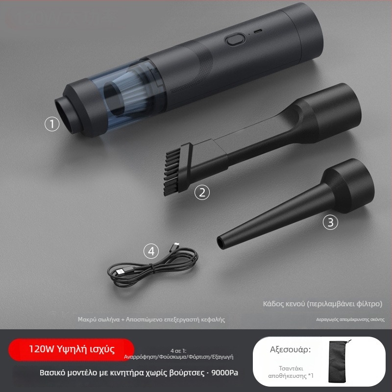 Φορητός καθαριστής αυτοκινήτου με ισχυρή αναρρόφηση 16000 Pa, 7,5 V, 80 W, επαναφορτιζόμενος, ασύρματος