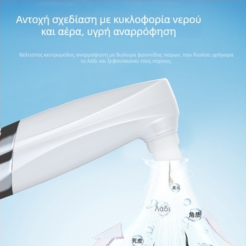 Μικρή συσκευή αναρρόφησης μαύρων στιγμάτων με μικρές φουσκάλες: καθαρισμός πόρων, έγχυση οξυγόνου και υγρανση | Μοντέλο 12051 • Λειτουργία ηλεκτρικού περιστροφικού κινητήρα • 3 ρυθμίσεις ταχύτητας • Κέλυφος ABS + σιλικόνη