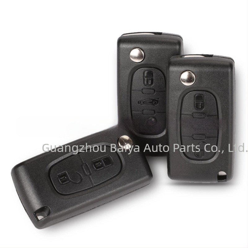 Κάλυμμα κλειδιού Peugeot Citroën αναδιπλούμενο, συμβατό με 2-κουμπιά/3-κουμπιά, χωρίς τηλεχειρισμό, λεπίδα κλειδιού από χαλκό+πλαστικό, περίβλημα πλαστικό, βάρος 42 g