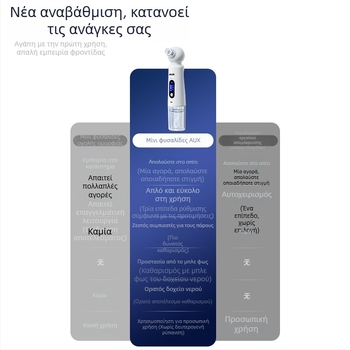 Aux/oaks Συσκευή Καθαρισμού Προσώπου με Αφαίρεση Μαύρων Στιγματών, Θερμή Συμπίεση και Εκνέφωσης Ακμής με Φυσαλίδες – Φορητή, Ενσωματωμένη Μπαταρία 800–1000 mAh