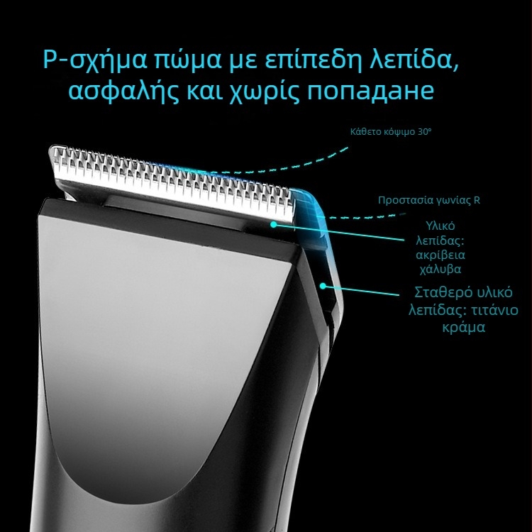 Ηλεκτρική ξυριστική μηχανή με περιστρεφόμενη κεφαλή τριών λεπίδων, ψηφιακή οθόνη, επαναφορτιζόμενη μέσω USB, ενσωματωμένη μπαταρία 800-1000 mAh, 60 λεπτών λειτουργίας, κεφαλή πλενόμενη