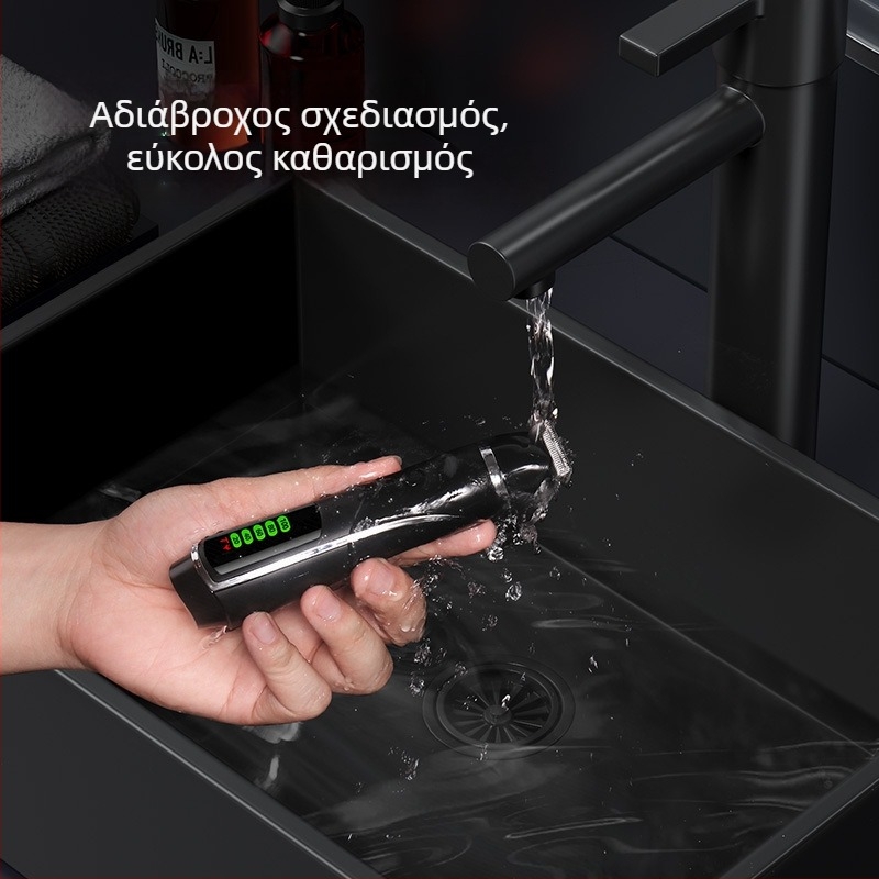 Ασύρματη κουρευτική μηχανή Sense of intellect – επαναφορτιζόμενη, πλήρως πλενόμενη, λεπίδες από ανοξείδωτο ατσάλι, αδιάβροχη, για γενική χρήση