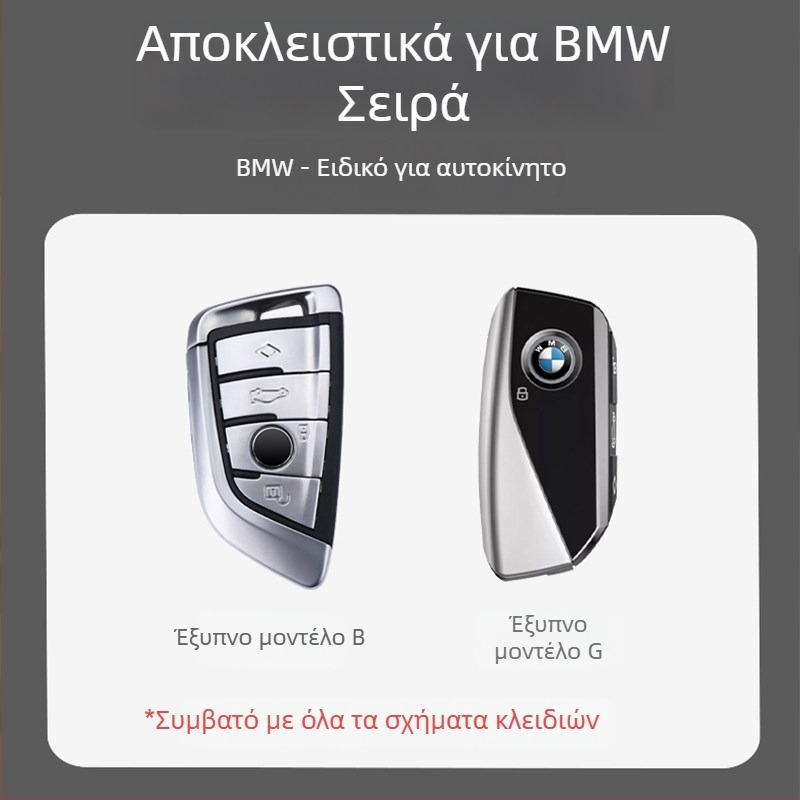 Θήκη κλειδιού BMW από κράμα ψευδαργύρου, συμβατή με τη σειρά 5, τη σειρά 3 (325Li), 530, X5, X3, X2, X6, X7 – πολυτελής