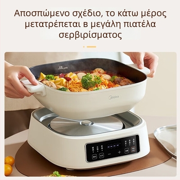 Ηλεκτρικός ατμομάγειρας Midea ZGC282802, 1700W, 220V, 10L+, 3-επίπεδη κατασκευή, εσωτερικός μη-κολλώδης κάδος, ατμοποίηση, βράσιμο, τηγάνισμα και καυτό φαγητό