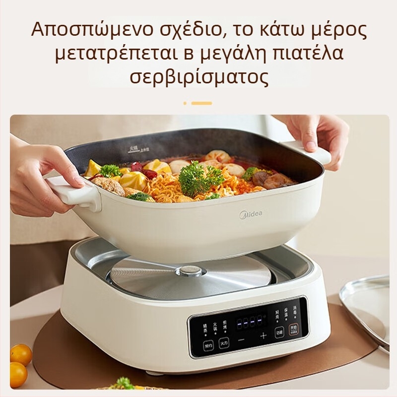 Ηλεκτρικός ατμομάγειρας Midea ZGC282802, 1700W, 220V, 10L+, 3-επίπεδη κατασκευή, εσωτερικός μη-κολλώδης κάδος, ατμοποίηση, βράσιμο, τηγάνισμα και καυτό φαγητό