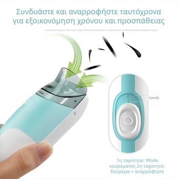 Αυτόματος Κουρευτής Μαλλιών για Μωρά – USB Φορτιζόμενος, Διπλής Τροφοδοσίας, Αδιάβροχος, Ενσωματωμένη Μπαταρία 500–800 mAh, Θόρυβος 46–70 dB, Χρόνος Λειτουργίας 0–1 h
