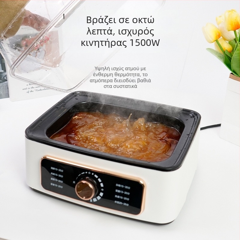 Ηλεκτρικός ατμομάγειρας και συνδυαστικό σκεύος σε ένα, τρία στρώματα από ανοξείδωτο ατσάλι, χωρητικότητα 22 L, ισχύς 1500 W, τάση 220 V