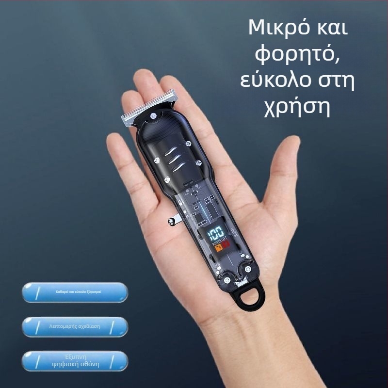Ηλεκτρικός κουρευτής κεφαλής με τιτάνιο λεπίδα, μοτέρ χωρίς ψήκτρες, 2-σε-1 τροφοδοσία και αυτόματη λειτουργία καθαρισμού