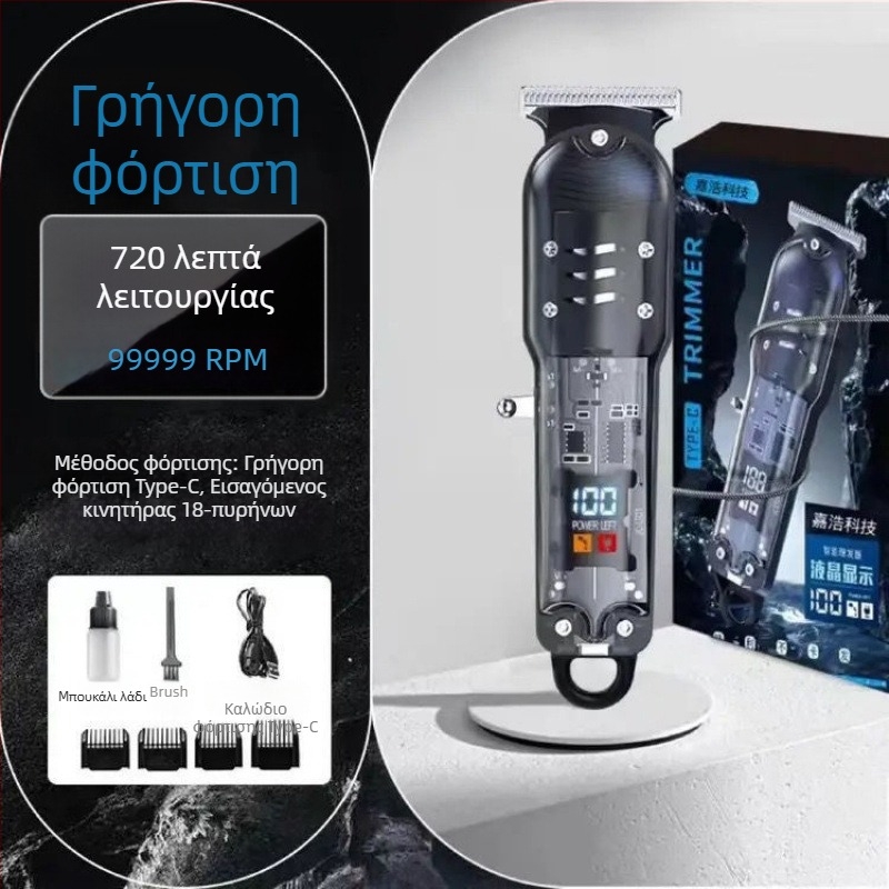 Ηλεκτρικός κουρευτής κεφαλής με τιτάνιο λεπίδα, μοτέρ χωρίς ψήκτρες, 2-σε-1 τροφοδοσία και αυτόματη λειτουργία καθαρισμού