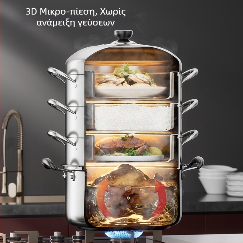 Οικογενειακό ατμομάγειρο από ανοξείδωτη κεραμική? Wait, correction: ατμομάγειρο από ανοξέα...