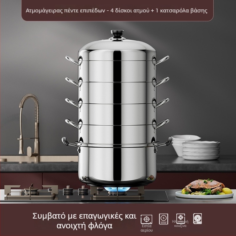 Οικογενειακό ατμομάγειρο από ανοξείδωτη κεραμική? Wait, correction: ατμομάγειρο από ανοξέα...
