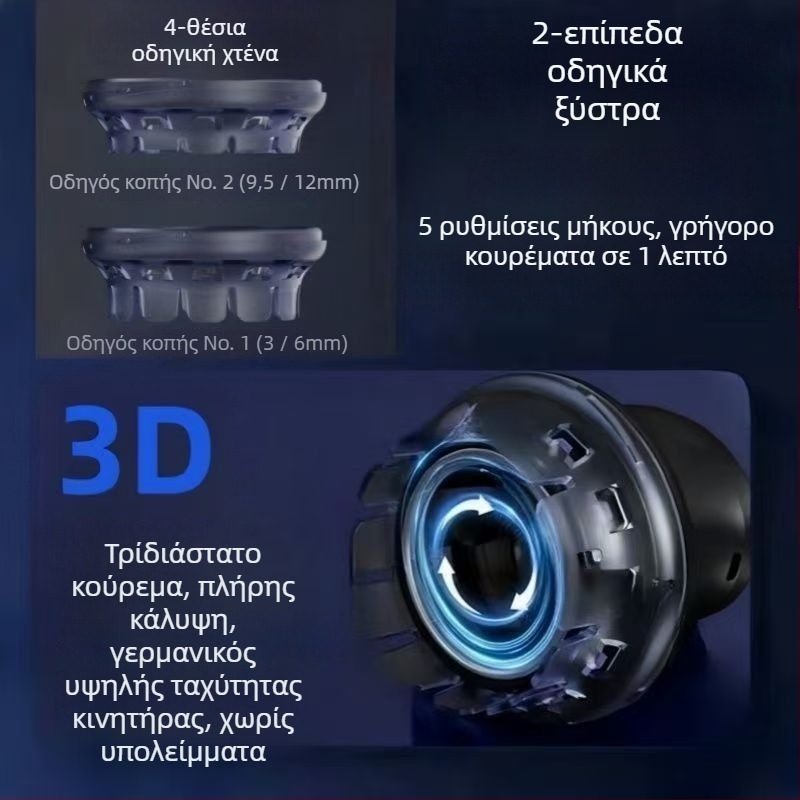 Ηλεκτρική μηχανή κοπής μαλλιών με μοτέρ χωρίς ψήρες, κεραμικές λεπίδες, επαναφορτιζόμενη, ενσωματωμένη μπαταρία, χαμηλός θόρυβος
