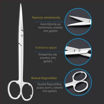 Ανοξείδωτα ιατρικά ψαλίδια για αφαίρεση ραμμάτων, καμπυλωτό άκρο, ψαλίδια γάζας και επιδέσμων, μάρκα Chuangyue