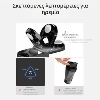 Φορητό κύπελλο αποχυμωτή, 12V μπλέντερ, 360W, 401–600 ml, Πέντε ή περισσότερες λεπίδες, Ενσωματωμένη επαναφορτιζόμενη μπαταρία
