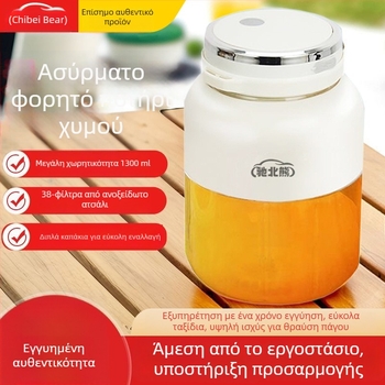 Ασύρματο φορητό ποτήρι αποχυμωτή με ενσωματωμένη μπαταρία, 18001–20000 rpm, ≤200W, 5 λεπίδες, PC εσωτερικός κάδος τροφίμων