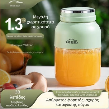 Ασύρματο φορητό ποτήρι αποχυμωτή με ενσωματωμένη μπαταρία, 18001–20000 rpm, ≤200W, 5 λεπίδες, PC εσωτερικός κάδος τροφίμων