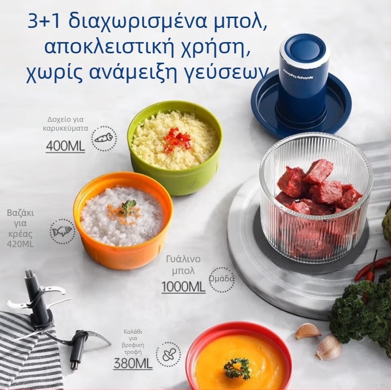Κρεατομηχανή και πολυλειτουργικός επεξεργαστής φαγητών | Χωρητικότητα 1–3 L | Ισχύς κινητήρα κάτω από 10 000 rpm | Τάση 110–240 V | Ανοξείδωτο σώμα