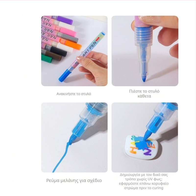 Πένα τέχνης νυχιών – DIY μαρκαδόρος γρήγορου στεγνώματος για περιγράμματα λουλουδιών (Μάρκα: Other; Κωδικός Προϊόντος: 5500; Συσκευασία: Βασική συσκευασία)