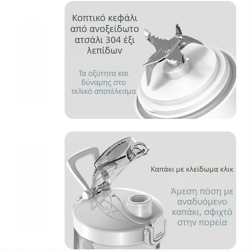 Αποχυμωτής- blender για πάγο με ενσωματωμένη μπαταρία, χωρητικότητα 600-800 ml, ισχύς 150 W, έως 22,000 rpm, αυτόματος καθαρισμός