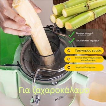 Χυμοποιητής με διαχωρισμό υπολειμμάτων και φίλτρο - 300W, 18000 rpm, 12 σειρές δοντιών λεπίδας, σώμα και δεξαμενή από ανοξείδωτο ατσάλι
