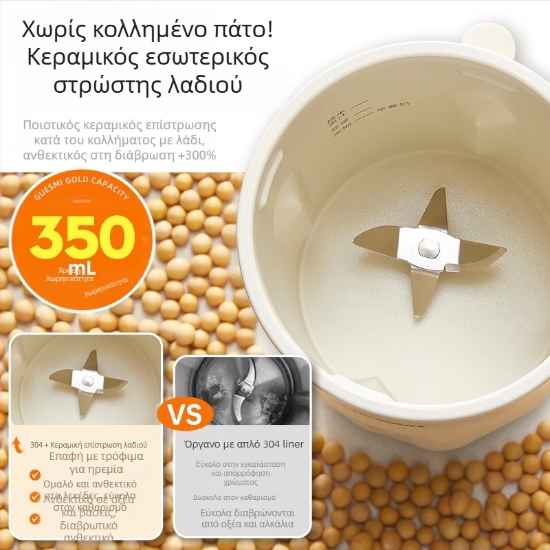 Κυπελάκι άμεσης παρασκευής γάλακτος σόγιας – μίνι φορητός μπλέντερ για σπίτι/γραφείο, πλήρως αυτοματοποιημένο, 300–500W, 111–240V, χωρητικότητα κάτω από 1 L