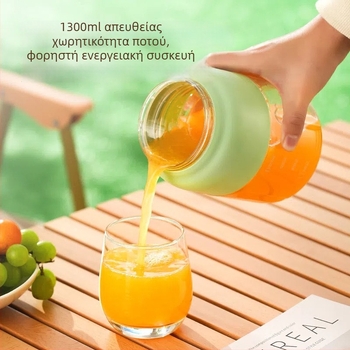 Φορητός αποχυμωτής χυμών - πολυλειτουργικός, 18000 rpm, 5+ λεπίδες, εσωτερικός κάδος από τροφίμων PC, χωρητικότητα 1001-1500 ml