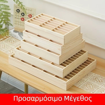 Ξύλινο κουτί αποθήκευσης καρτών ρεσεψιόν — μοντέρνο απλό σχέδιο, οργανωτής καρτών γραφείου и βάση τηλεφώνου