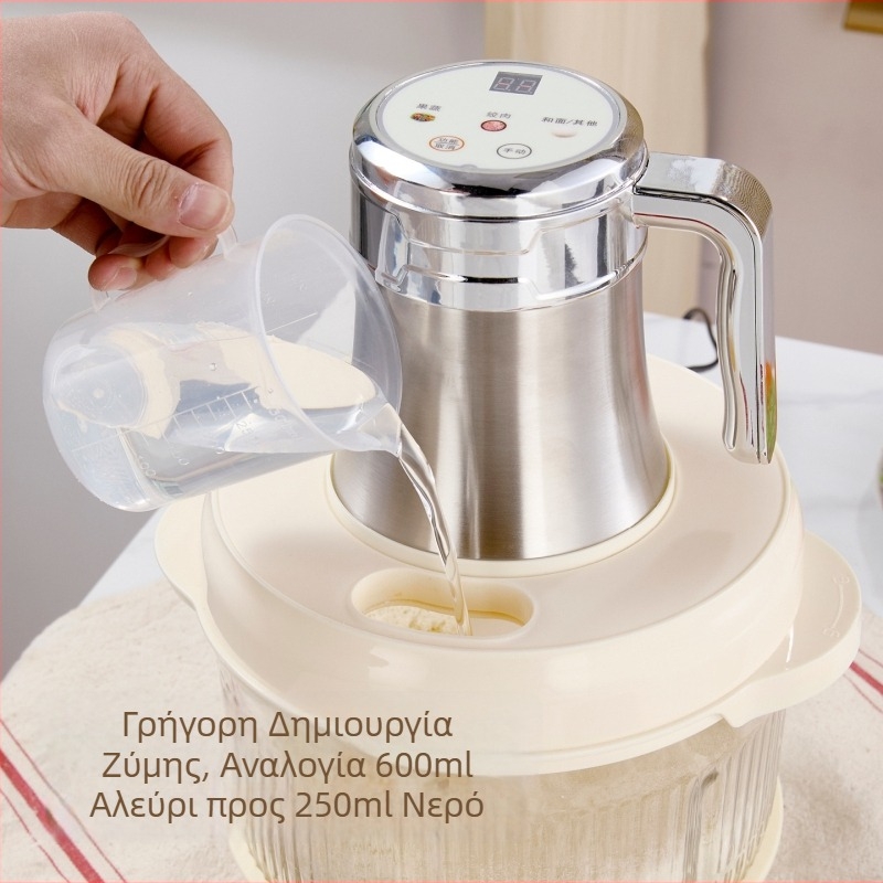 Αυτόματος μίξερ ζύμης και μύλος κρέατος, οικιακή χρήση, 5 L χωρητικότητα, λειτουργία με ένα πάτημα