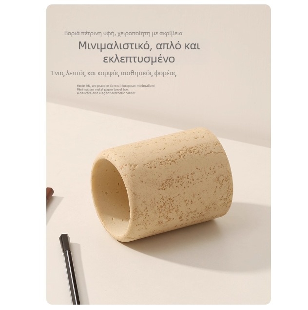 Θήκη στυλό σε στιλ τραβερτίν – διακριτή πολυτέλεια και υψηλής ποιότητας αίσθηση για γραφείο, μινιμαλιστικός οργανωτής γραφείου